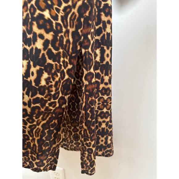 Figue Leopard Animal Print Long Sleeve Maxi Dress Size XL - Picture 5 of 8